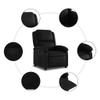 GeenYuu Black Faux Leather Recliner with Manual 135° Recline view 4