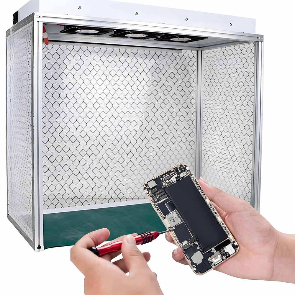 GLBMXDD Portable Laminar Flow Box, Dust-Free Workbench with Triple-Fan Filter