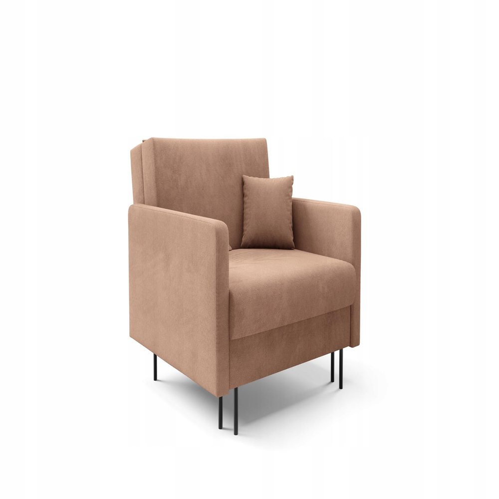 LIKMA Mara Light Pink Convertible Armchair, 98 × 98 × 107 cm