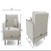 LIKMA Mara Light Pink Convertible Armchair, 98 × 98 × 107 cm view 3