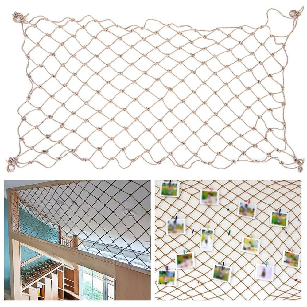 Jute Rope Net, Safety Net, Plant Climbing Net, Multiple Sizes (1 x 5 m)