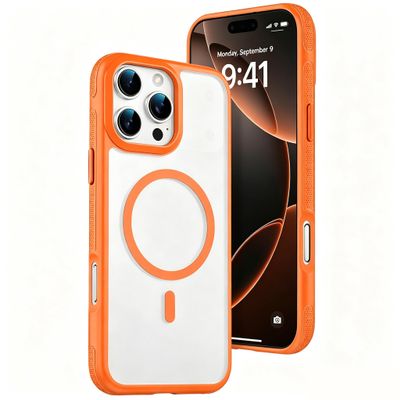 IMEIKONST Magnetic Case for iPhone 16 Pro Max, Translucent Orange FGCH