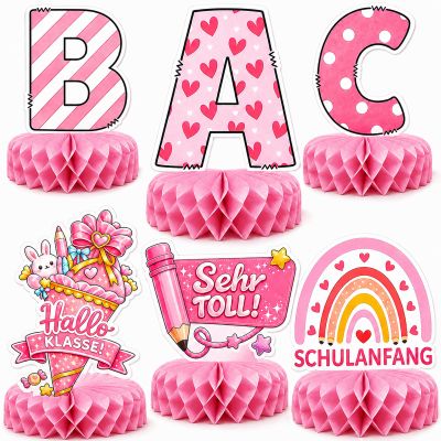 Back to School Decoration for Girls 2026 - 6-Piece Honeycomb Table Stands
