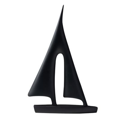 Black Resin Sailboat Desk Decoration