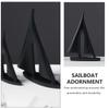 Black Resin Sailboat Desk Decoration view 3