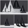 Black Resin Sailboat Desk Decoration view 4