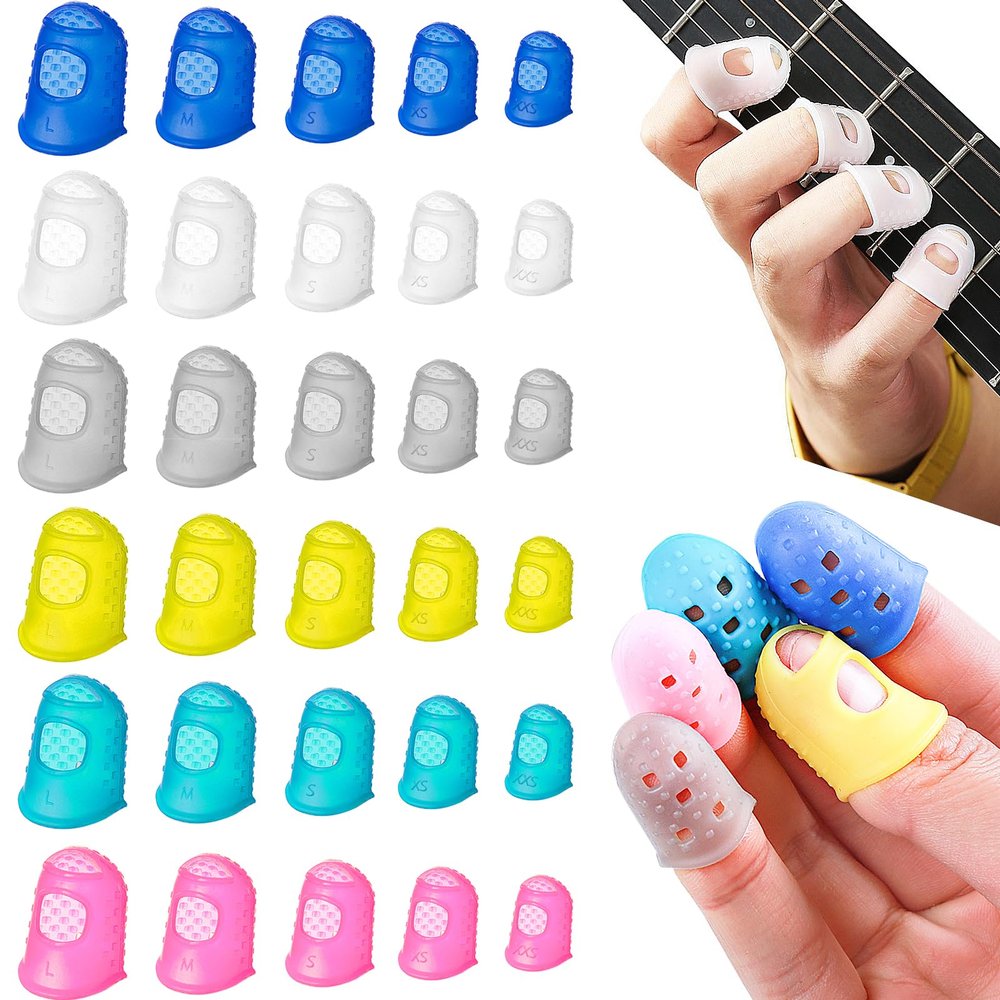 30 Silicone Finger Caps for Guitar