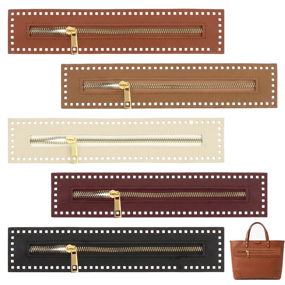 GEEHUA 5-Pack PU Leather Zippers