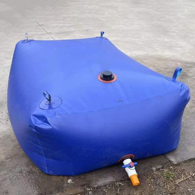 Collapsible Water Storage Tank with Handles and Fittings