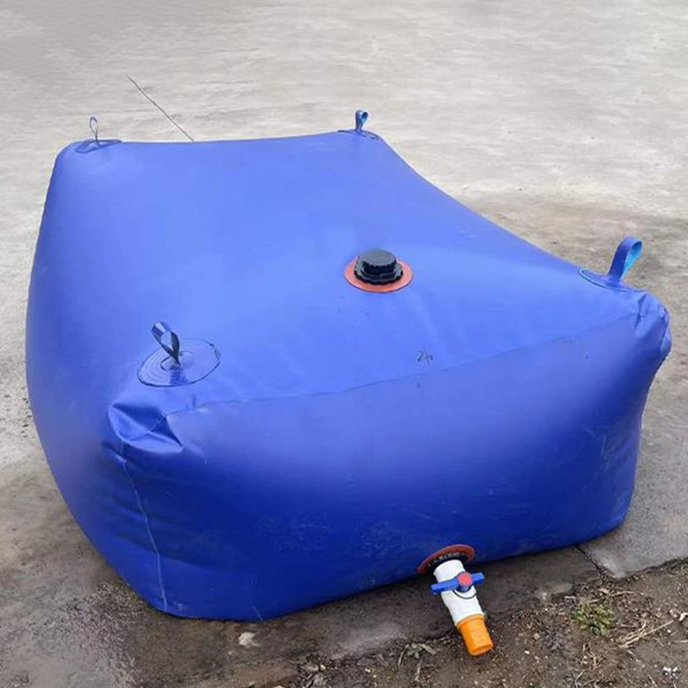 Collapsible Water Storage Tank with Handles and Fittings