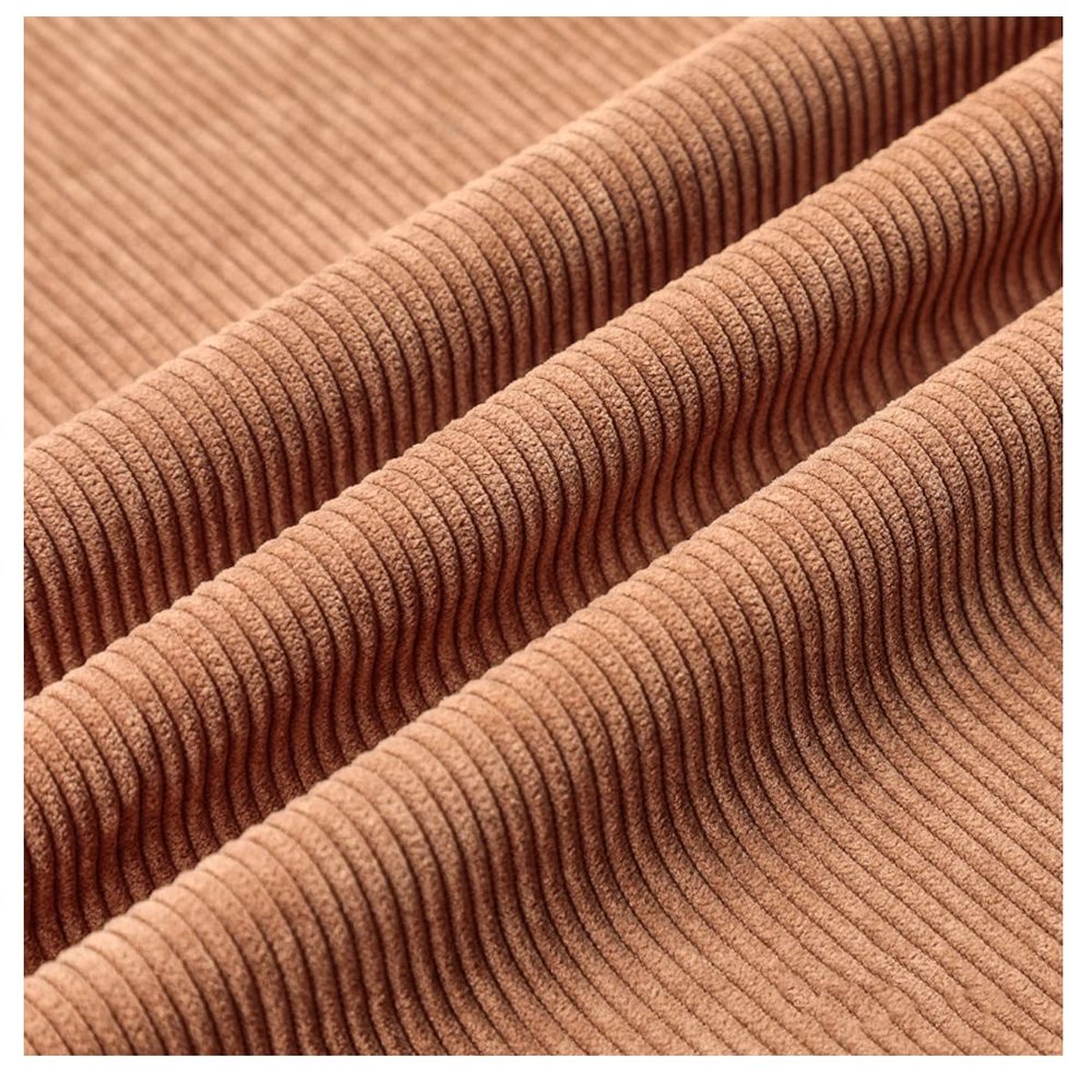 EYZJQSTUV Khaki Polyester Corduroy Fabric, 15 m x 1.5 m, DIY Sewing and Craft Material