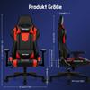 Homimaster Gaming Chair, Red, 150 kg Capacity, Reclining Backrest, Lumbar and Headrest Pillows view 2