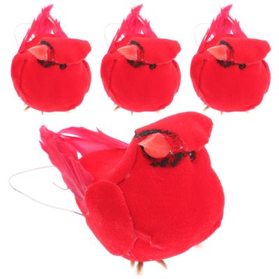 IDEANATEGRATE 4-Pack Realistic Red Miniature Robins