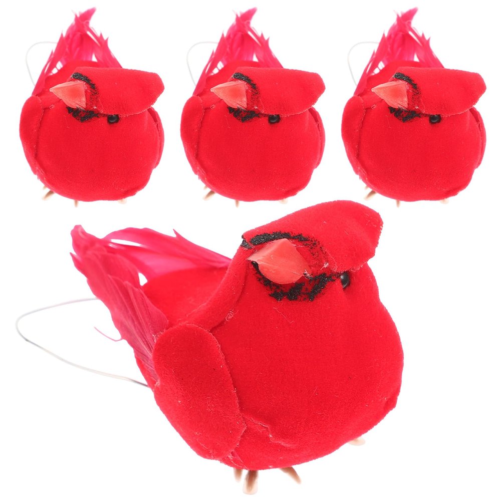 IDEANATEGRATE 4-Pack Realistic Red Miniature Robins