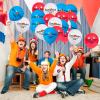 Eurovision Song Contest 2026 Decoration, 21 pcs Blue Red White Balloons view 4