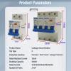 AC 230V RCBO/RCD Circuit Breaker, 2P/4P, 30mA, 40A view 2