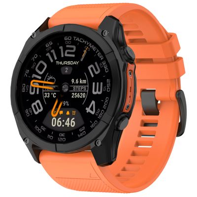 MELEJIA 26mm Orange Silicone Replacement Band for Garmin Fenix 8 51mm, 7X/7X Pro, 6X/6X Pro and More