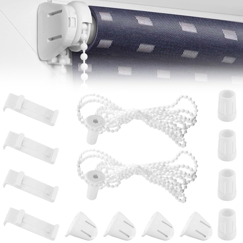 Two-Piece White Clamp Fix Roller Blind Stand, 17mm