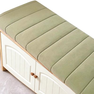 Teddy Fleece Non-Slip Bench Cushion, 5 cm Thick, Green, 39 x 16 in