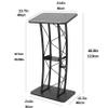 Curved Podium Stand with Inner Shelf and Truss Design for Portable Presentations in Churches, Schools, and Offices view 2