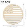 Lpitoy 20 Pcs Round Unfinished Wood Tags USA Flag Design view 2