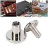 Post and Screw Fasteners, Copper Alloy, Round Head, Smooth Curved Surface, for Bookbinding and Leathercraft, 200 Sets (Silver) view 4