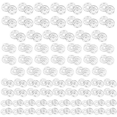 80 Pairs Transparent Plastic Snap Buttons for Sewing
