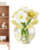 Mini Glass Flowers with Vase view 1