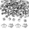 250 Pcs Square Metal Studs, Silver Pyramid Studs Set view 1