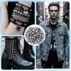 250 Pcs Square Metal Studs, Silver Pyramid Studs Set view 3
