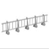 1.5 m Snow Guard Grille Set for Standing Seam Roofs – 5 Holders, 20 cm, Silver view 1