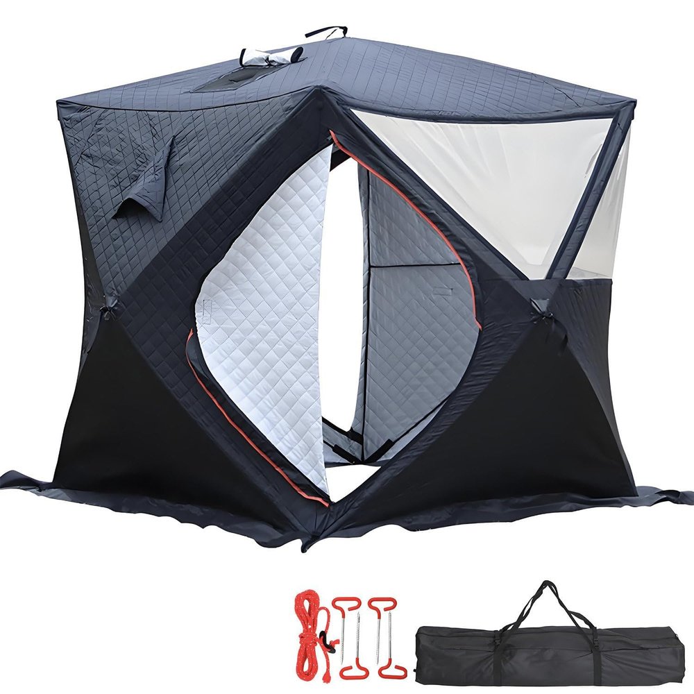 Ice Fishing Tent, Outdoor Sauna Tent for 3–5 People, Insulated Winter Shelter