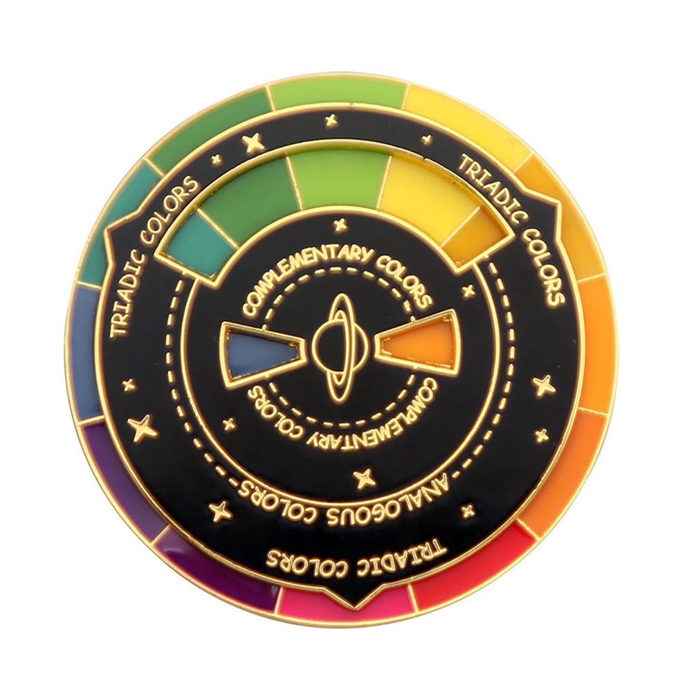 Funny Enamel Pins - Rotating Color Wheel Brooch