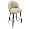 Faux Leather Bar Stools with Back, Upholstered 26-Inch Bar Chairs for Kitchen Island, Café, Pub, Bar Counter (Beige-1PS) view 1