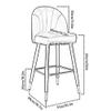 Faux Leather Bar Stools with Back, Upholstered 26-Inch Bar Chairs for Kitchen Island, Café, Pub, Bar Counter (Beige-1PS) view 4