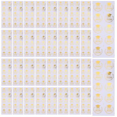 Operitacx Waterproof Graduation Stickers, PET, 10 Sheets, Self-Adhesive Gold Graduation Cap Design for Envelope and Graduation Party Decorations 2026
