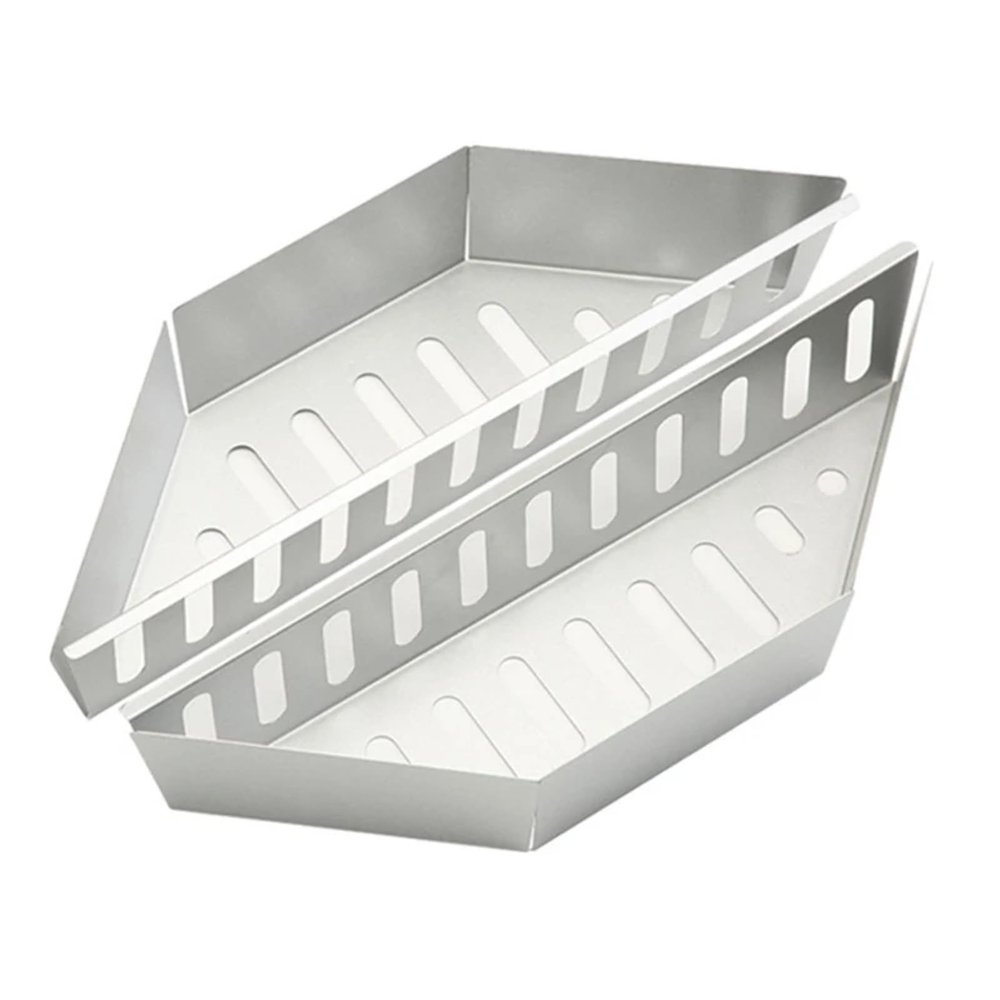 CNYUON 1-Pc/2-Pc Galvanized Aluminum Charcoal Basket for Charcoal Grills, Briquettes, and Charcoal Fuel (2 Pcs)