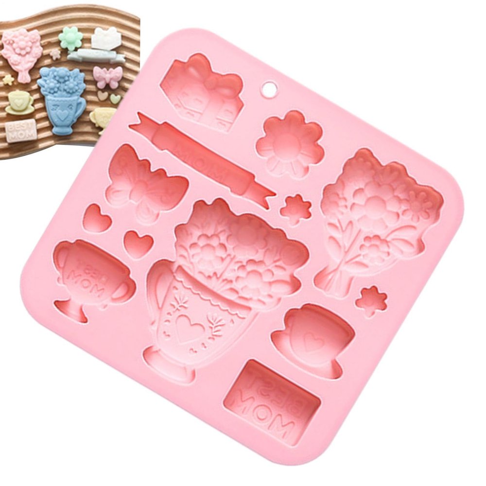 Mother's Day Chocolate Molds, 13 Cavities, Non-Stick, Reusable