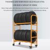 Mobile Tire Storage and Transport Rack with Adjustable Stand and Wheels view 4