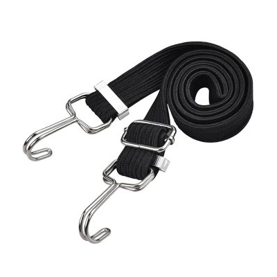 Tie-Down Straps, 2 m Bicycle Luggage Rope, Mountain Bike Elastic Bands with Cord Hooks