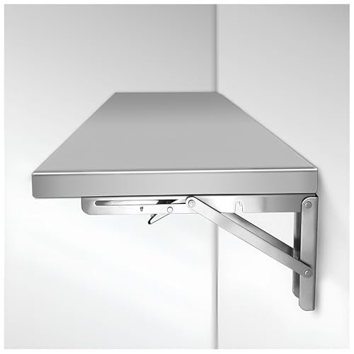 Stainless Steel Folding Wall-Mounted Table, Space-Saving