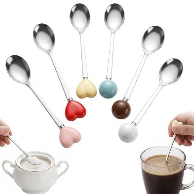 RhiVrillion 6 Colorful Egg Spoons in 304 Stainless Steel