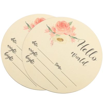 ELAYARD Round Birth Announcement Signs for Newborns, 2-Piece Set