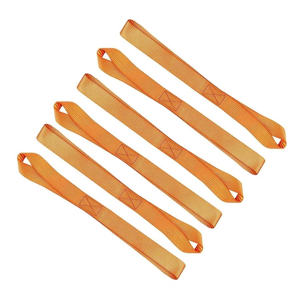 6-Piece Soft Tie-Down Straps, 15.9 in (40.5 cm), Orange