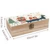 HLBSDM Vintage Christmas Wooden Storage Box with Hinged Lid view 2