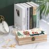 HLBSDM Vintage Christmas Wooden Storage Box with Hinged Lid view 4