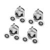 Double Sliding Shower Door Rollers, Zinc Alloy, 23–27 mm, 4-Piece Lower Set view 1