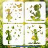 FINGERINSPIRE 4-Piece Lady and Butterfly Stencil Set view 1