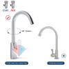 ZQFHSX Commercial 2-Compartment Stainless Steel Sink Set, Freestanding, with Shelf and Cold-Water Faucet, 83.1 x 43.9 x 77 cm view 3