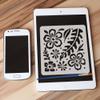 FINGERINSPIRE 6-Piece Boho Plant Stencil Set with Brush 15x15cm view 3